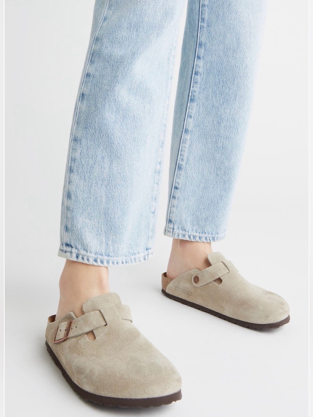 Birkenstock Boston Soft Footbed Clog in Taupe